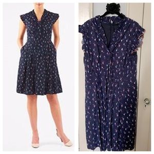 Navy Sail Boat Dress Size 14 Zooey Deschanel Dress